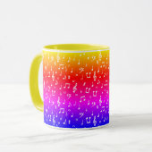 Weiß und Regenbogen Musical Tasse (Vorderseite Links)
