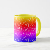 Weiß und Regenbogen Musical Tasse (VorderseiteRechts)