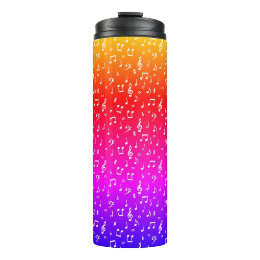 Weiß und Regenbogen Musical Thermosbecher (Vorderseite)