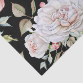 Weiß und rosa Aquarellfarben Rose Schwarzer Hinter Seidenpapier (Ausschnitt)