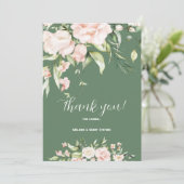 Weiß und rosa Blume Danke, Card Dankeskarte (Stehend Vorderseite)