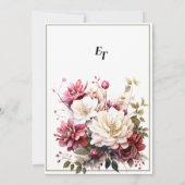 Weiß und rosa Elegante Frühlingsblumen Hochzeit Einladung (Rückseite)