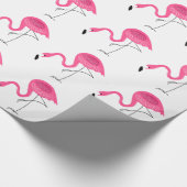 Weiß und rosa Flamingos Muster Geschenkpapier (Ecke)
