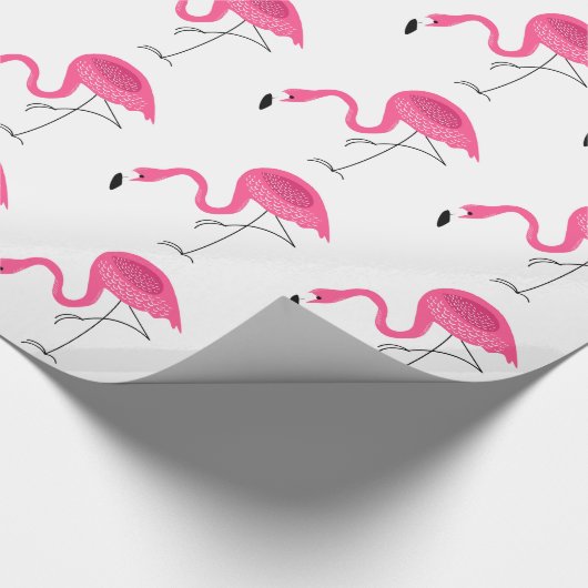 Weiß und rosa Flamingos Muster Geschenkpapier (Ecke)