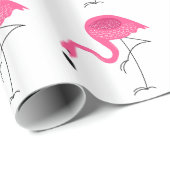 Weiß und rosa Flamingos Muster Geschenkpapier (Rolleneckpunkt)