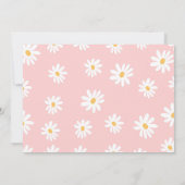 Weiß und Rosa Floral Daisy Foto Einladung (Rückseite)