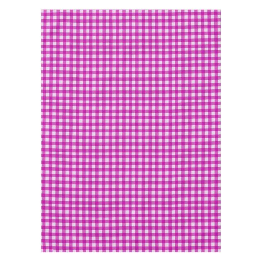 Weiß und rosa Gingham-Muster | Baumwolle geprüft Tischdecke (Vorderseite)