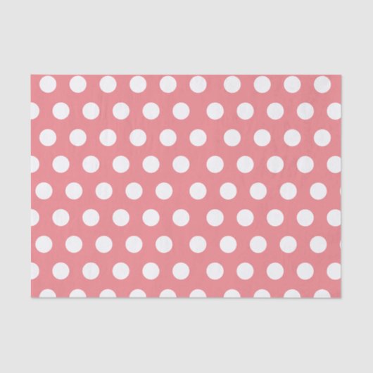 Weiß und rosa große mittelgroße Polka-Dot-Party Seidenpapier (Vorderseite)