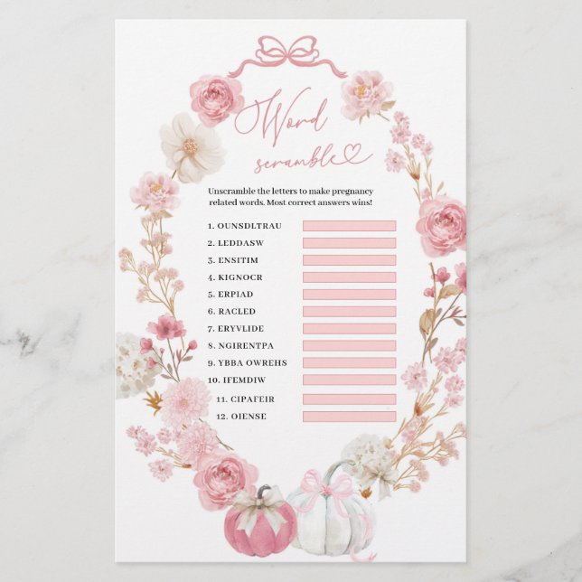 Weiß und Rosa Kleine Kürbiskugel (Vorderseite)