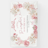 Weiß und rosa Little Pumpkin Große Banner (Vertikal)