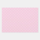 Weiß und rosa Pastellfarben Polka Dot Mix Geschenkpapier Set (Vorderseite 3)