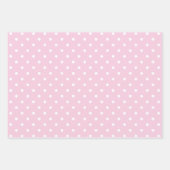 Weiß und rosa Pastellfarben Polka Dot Mix Geschenkpapier Set (Vorderseite)