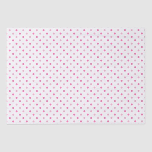 Weiß und rosa Polka Dot Birthday Seidenpapier (Vorderseite)