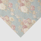 Weiß und rosa Rose auf blauem Hintergrund Seidenpapier (Ausschnitt)