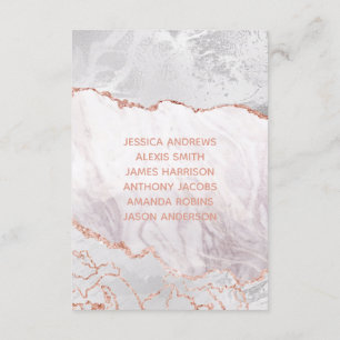 Weiß und Rose Gold Agate Gilt Tischnummer Sitzplät