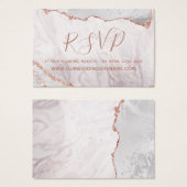 Weiß und Rose Gold Agate Website UAWG Beilage Kart (Vorne & Hinten)