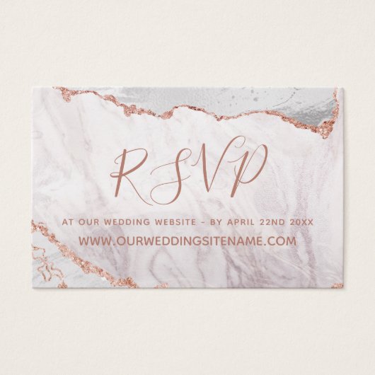 Weiß und Rose Gold Agate Website UAWG Beilage Kart (Vorderseite)