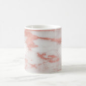 Weiß-und Rosen-Goldmarmor-Monogramm-Initiale Kaffeetasse (Mittel)