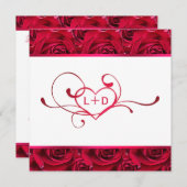 Weiß und Rosen-Paar-Duschen-Einladung Einladung (Vorne/Hinten)