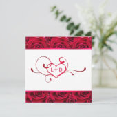 Weiß und Rosen-Paar-Duschen-Einladung Einladung (Stehend Vorderseite)