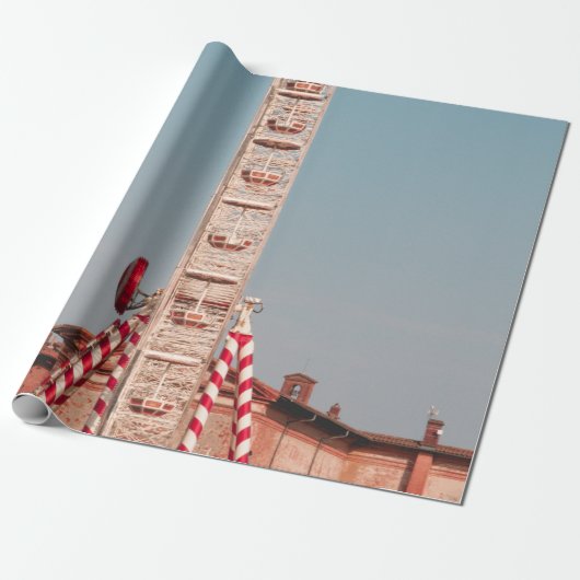 WEISS UND ROT FENSTER GESCHENKPAPIER (Ungerollt)