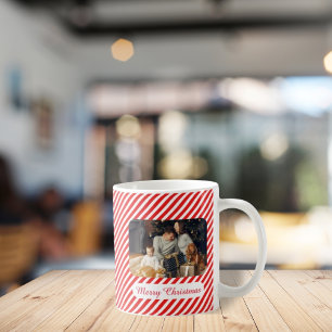 Weiß und rot gestreift 1 Foto Kaffeetasse