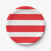 Weiß und rot gestreift pappteller (Vorderseite)