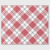 Weiß und rot mit karierten Akzenten Geschenkpapier (Flach)