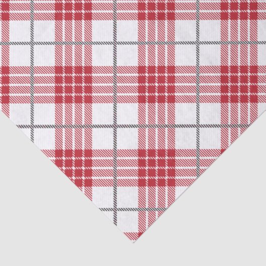 Weiß und rot mit karierten Akzenten Seidenpapier (Detail)