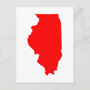 Weiß- und Rot-Mitteilung über Umzug nach Illinois Postkarte