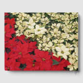Weiß und rot Poinsettias I Holiday Floral Gästebuch (Rückseite)
