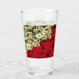 Weiß und rot Poinsettias I Holiday Floral Glas