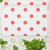 Weiß und Rot Polka Dot Küchentücher (Gefaltet)