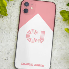 weiß und rot Stilvoll Mit Monogramm Case-Mate iPhone Hülle