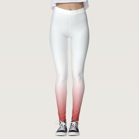 Weiß und rot Weihnachten Leggings (Vorderseite)