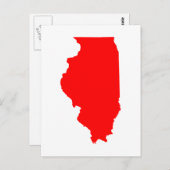 Weiß und Rot ziehen nach Illinois Ankündigung Postkarte (Vorne/Hinten)