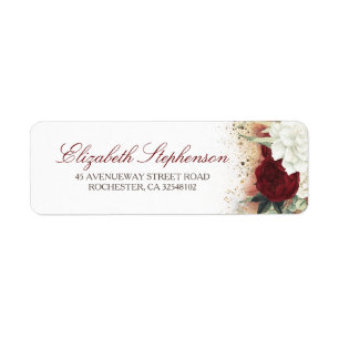 Weiß und rotes modernes mit BlumenChic Burgunders