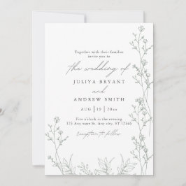 Weiß und saga grün Drehbuch Hochzeit Einladung