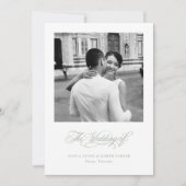 Weiß und Sage | Italienische Elegance Foto Hochzei Einladung (Vorderseite)