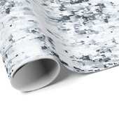 Weiß und Schwarz Abstrakt Geschenkpapier (Rolleneckpunkt)