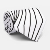 Weiß und Schwarz Abstrakt Krawatte (Gerollt)