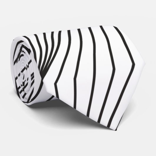 Weiß und Schwarz Abstrakt Krawatte (Gerollt)