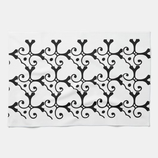 WEISS UND SCHWARZ ABSTRAKTES Handtuch (Horizontal)