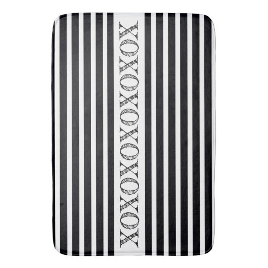 Weiß und Schwarz Badematte (Vorderseite Vertikal)