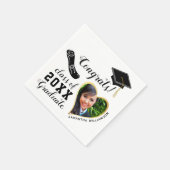 Weiß und Schwarz der Klasse 2025 Abschluss Serviette (Ecke)