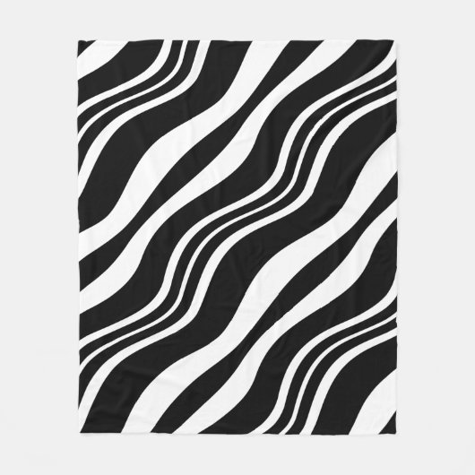 Weiß und Schwarz-Diagonal-Linienmuster Fleecedecke (Vorderseite)