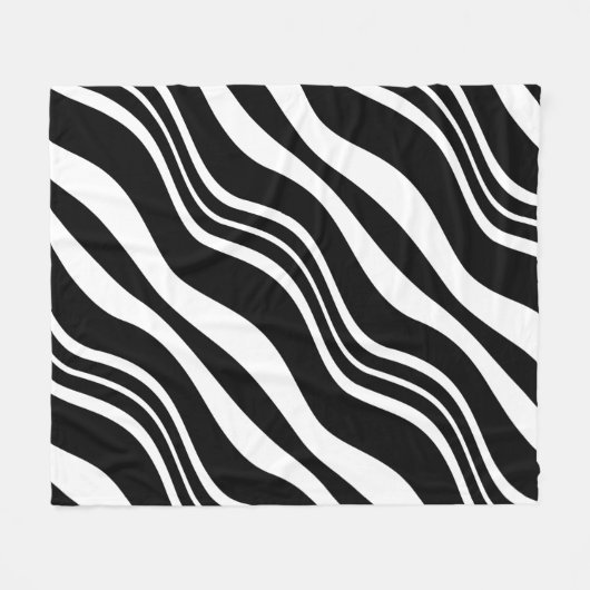 Weiß und Schwarz-Diagonal-Linienmuster Fleecedecke (Vorderseite (Horizontal))