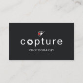 Weiß und Schwarz einfache saubere Fotografie Telefonnummerkarte (Rückseite)