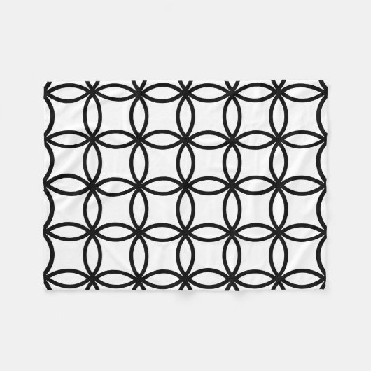 Weiß und Schwarz Fleecedecke (Vorderseite (Horizontal))