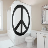 Weiß und Schwarz-Friedens-Symbol Duschvorhang (Beispiel)